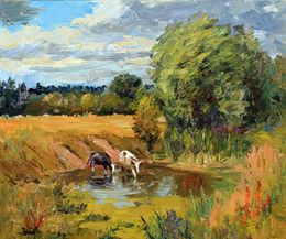Painting, At the waterpipe, Boris Serdyuk