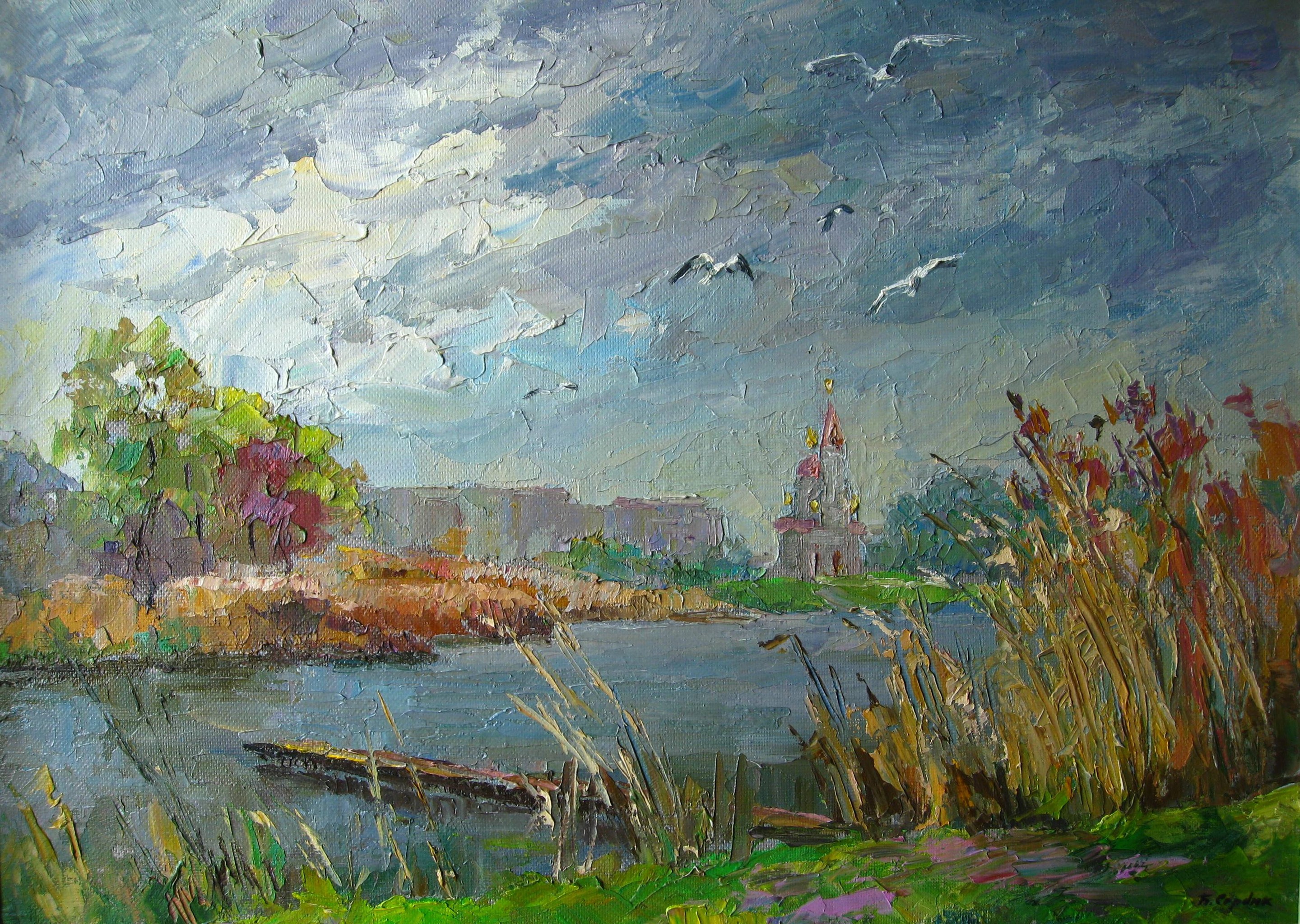 Boris Serdyuk, Gulls over the river. Dry Kagamlyk Boris Serdyuk, Gulls over the river. Dry Kagamlyk