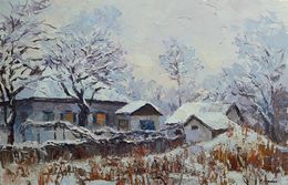Gemälde, Winter evening, Boris Serdyuk