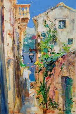Peinture, Sunny street in Italian style, Helen Shukina