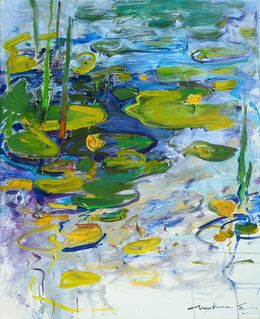 Peinture, River water lilies, Helen Shukina