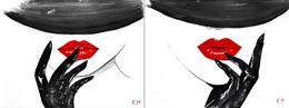 Painting, Diptych: Dual Red Temptation, Kristina Mallen