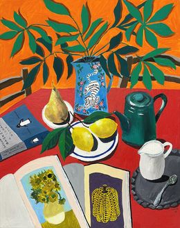 Gemälde, Afternoon Tea with Pumpkin and Sunflowers, Shims Seng