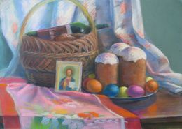Gemälde, On Easter, Boris Serdyuk