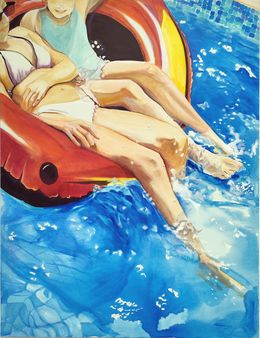 Painting, Oasis aquatique I, Maude Ovize