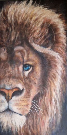 Painting, Portrait de Lion I, Nicole Lavigne