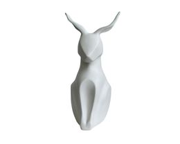 Sculpture, Elegant White Rabbit, Dervis Akdemir