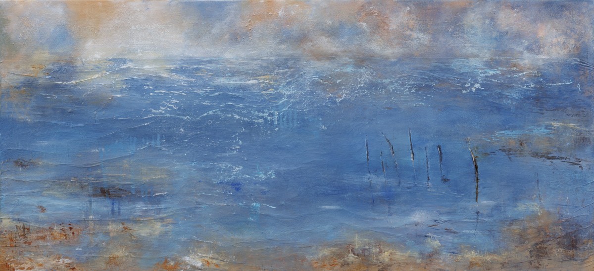 Sandrine Belmont, Brume Bleue 3 - Paysage abstrait Sandrine Belmont, Brume Bleue 3 - Paysage abstrait