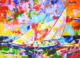 Gemälde, Yacht with a sail, Iryna Kastsova