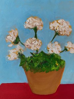 Gemälde, Géranium - Composition Florale, Michel Jamet