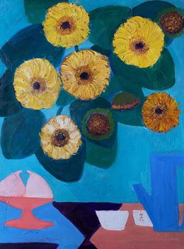Gemälde, Tournesol bleu, Michel Jamet