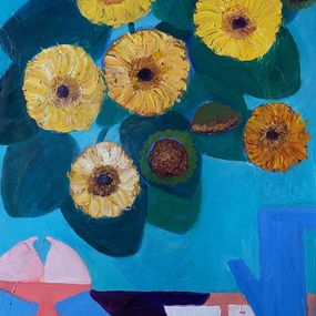 Gemälde, Tournesol bleu, Michel Jamet