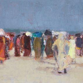 Gemälde, L’arrivée à la foire, Dominique Andrier