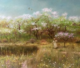 Painting, Spring gardens, Anatoly Tarabanov