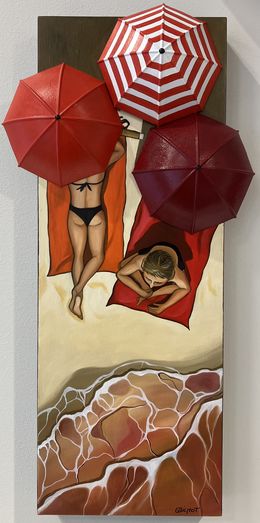 Painting, Petite plage rouge, Perrine Vilmot