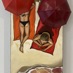 Gemälde, Petite plage rouge, Perrine Vilmot