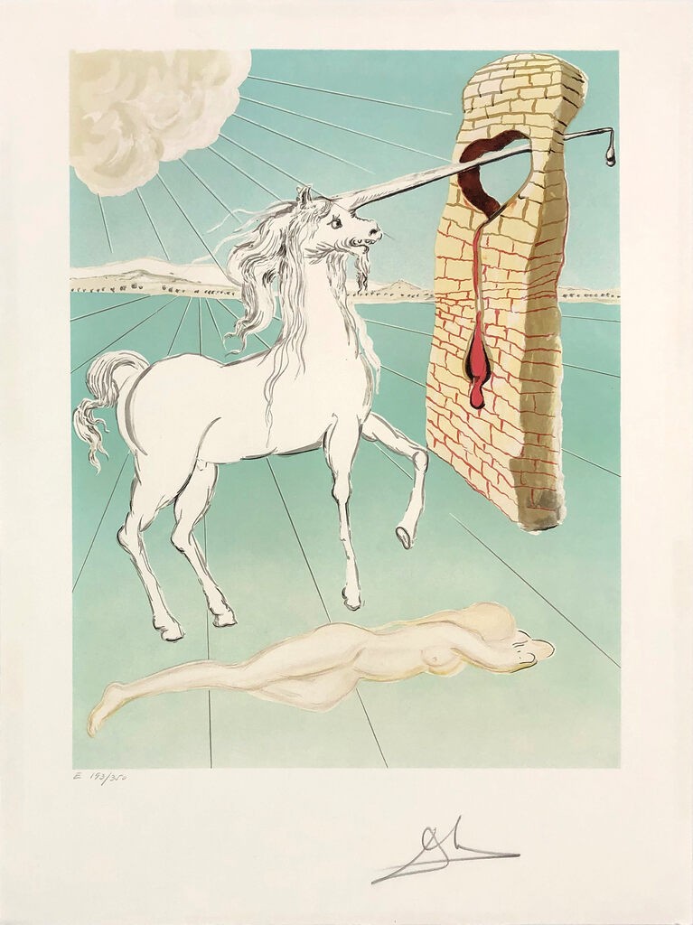 Salvador Dali, The Agony of Love (The Unicorn) Salvador Dali, The Agony of Love (The Unicorn)