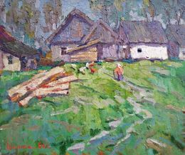 Gemälde, In the courtyard, Oksana Ivanyuk