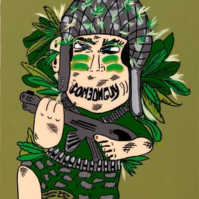 Painting, Little Warrior Boy, Nolwenn Samson