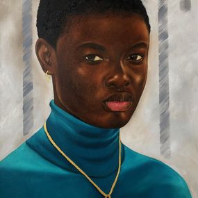 Gemälde, Anya - 21st Century, Contemporary, Figurative Portrait, Women, Jewelry, Art Deco, Franklin Ndibam