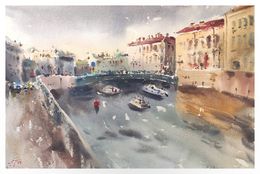 Gemälde, Evening in St. Petersburg, Irina Pronina