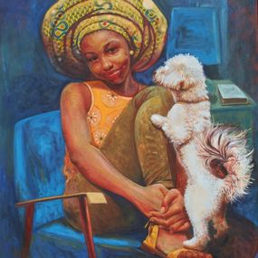 Gemälde, Listening Ears 1, Clement Mmaduako Nwafor