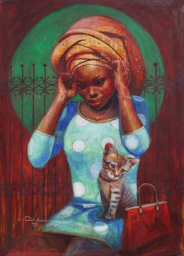 Gemälde, Listening Ears 3, Clement Mmaduako Nwafor