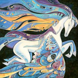 Gemälde, Flight with the Pegasus, Yulia Belasla