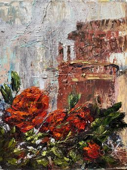 Painting, Wild Rose it's beauty and age, Mariam Qureshi