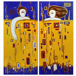 Peinture, Under one blanket, diptych, Yulia Belasla