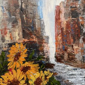 Gemälde, Sunflowers in the alleys of Edmonton, Mariam Qureshi