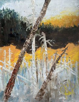 Painting, Sunset in the marshes, Mariam Qureshi