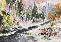 Painting, Clinging amidst the onset of winter, Mariam Qureshi