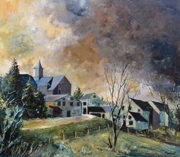 Painting, A village in my countryside 8724 Louette, Pol Ledent