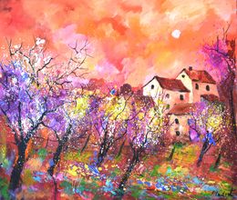 Painting, Magic pink spring, Pol Ledent