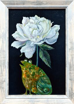 Gemälde, Frog and Peony - animalism, Lilya Volskaya