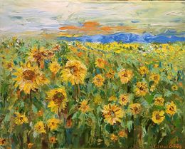 Gemälde, Sonneblumen, Lusie Schellenberg