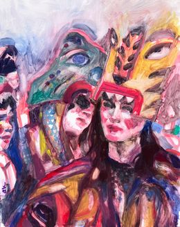 Gemälde, La fille au masque de tigre, Ada Kafel