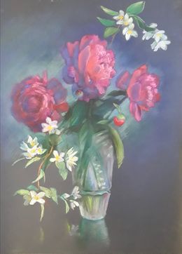 Painting, Peonies and jasmine, Boris Serdyuk
