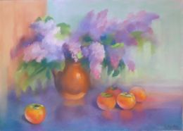 Gemälde, Persimmon and lilac, Boris Serdyuk