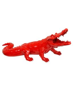 Skulpturen, Crocodile Born Wild (Rouge), 110cm, Richard Orlinski