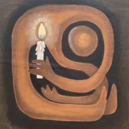 Painting, In The Midst of Darkness, Let Your Flame Keep Burning, Miiickey Madu