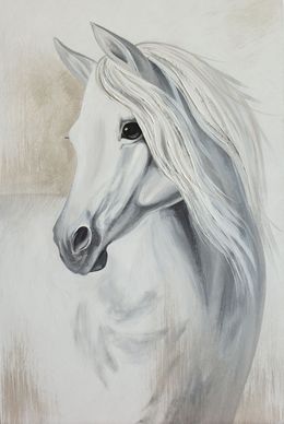 Peinture, White Horse, Zukhra Atnasheva