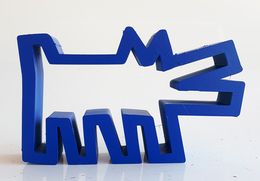 Sculpture, Mini chien Haring bleu, SpyDDy