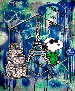 Painting, Snoopy Travel In Paris, Priscilla Vettese