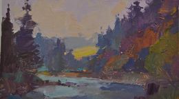 Painting, Road Near th River, Alexander Shandor