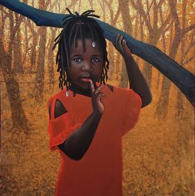 Gemälde, Scenic Route - 21st Century, Contemporary, Figurative Portrait, Girl Child Nature, Ani Izuchukwu Valentine