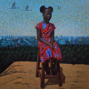 Gemälde, Daddy's Girl - 21st Century, Contemporary, Figurative Portrait, Expressionism, Ani Izuchukwu Valentine