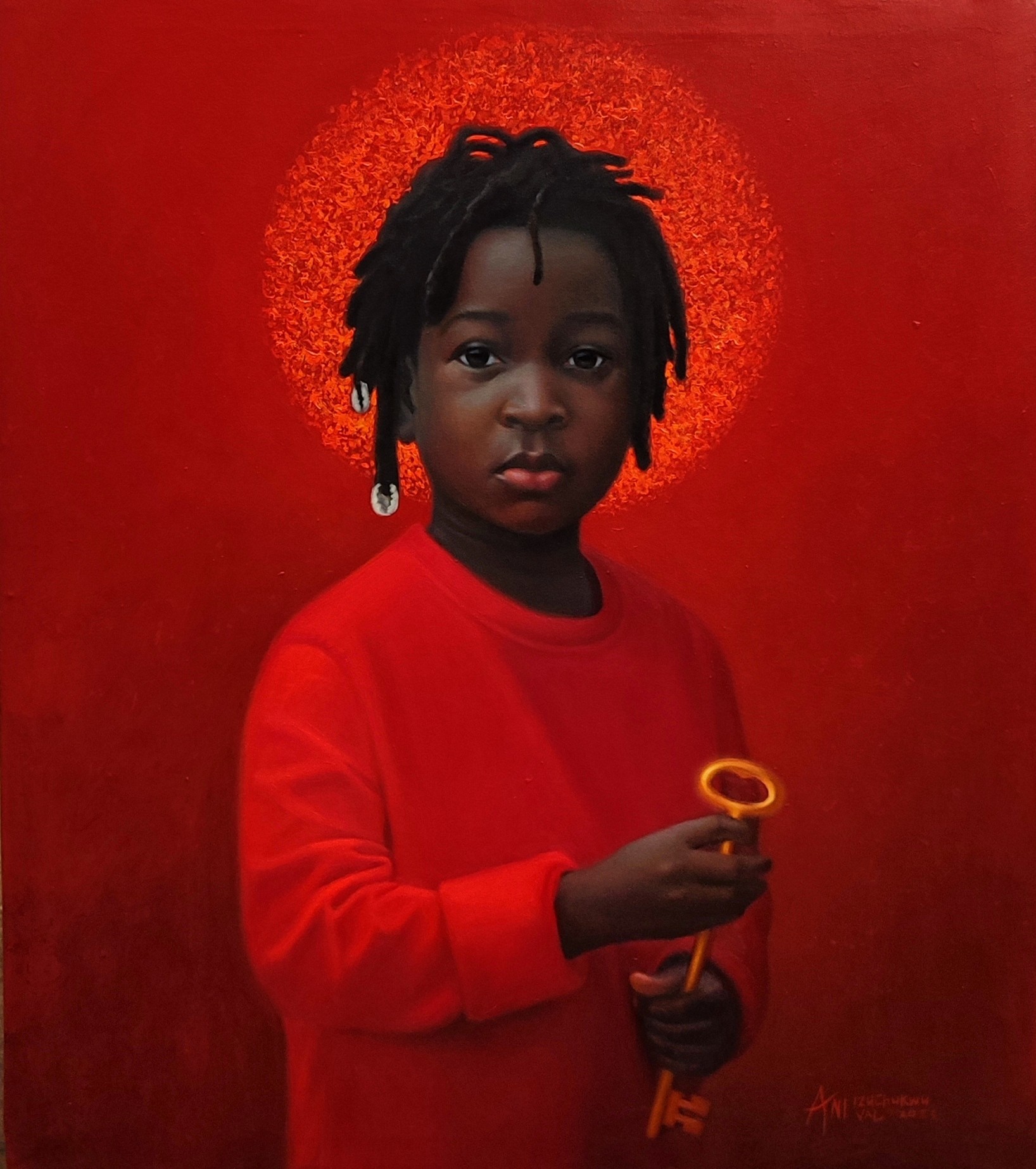 Ani Izuchukwu Valentine, Rising Son - 21st Century, Contemporary, Figurative Portrait, Expressionism, Boy Ani Izuchukwu Valentine, Rising Son - 21st Century, Contemporary, Figurative Portrait, Expressionism, Boy