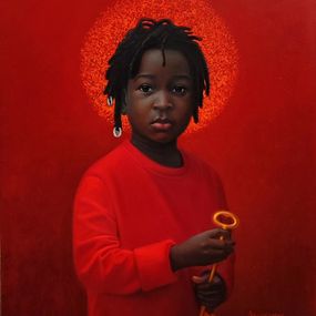 Gemälde, Rising Son - 21st Century, Contemporary, Figurative Portrait, Expressionism, Boy, Ani Izuchukwu Valentine